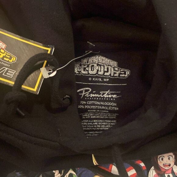 NWT My Hero Academy,Primitive sweatshirt black pocket in the front, comfy -small - Picture 6 of 11